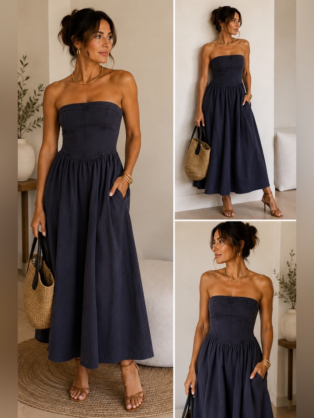 Young Fabulous & Broke Donna Day Dress - Deep navy Dusk size S
